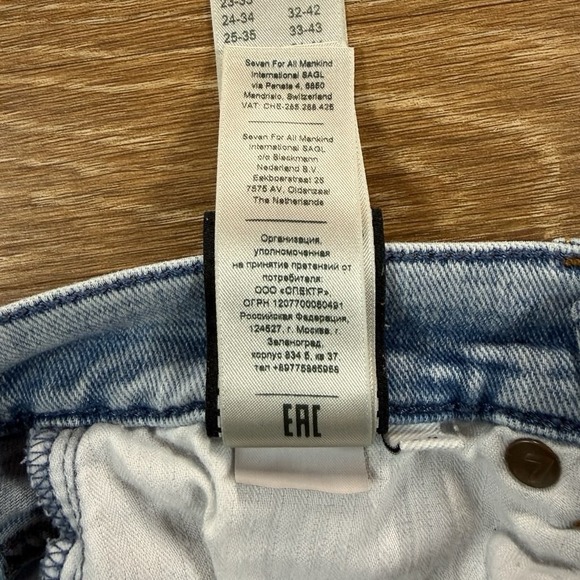 7 For All Mankind Logan Stove Pipe Jeans Women's 25 Light Wash Cropped - Picture 10 of 16